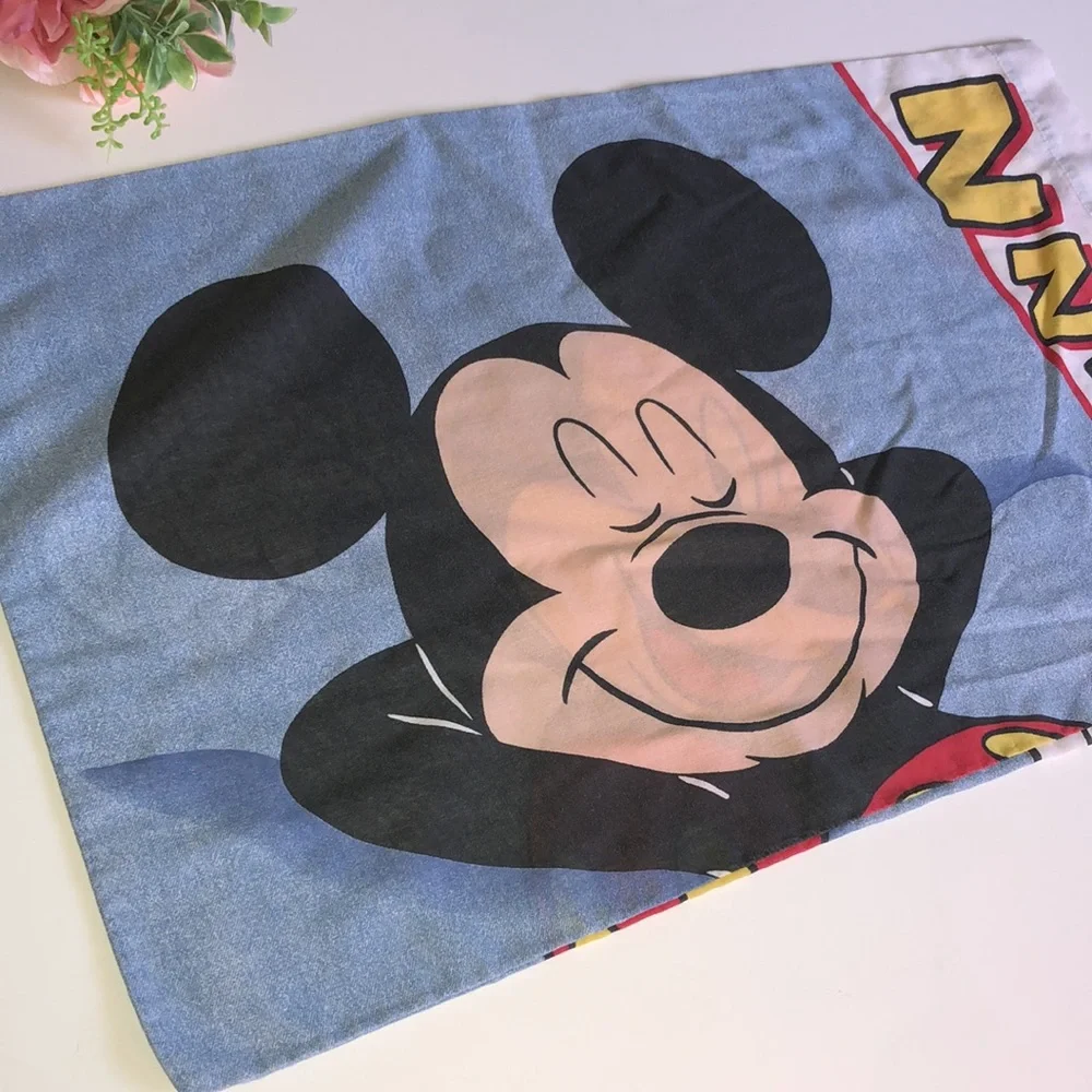 Mickey Mouse Pillowcase Vintage Mickey Bedding Mickey VTG sleeping pillowcase